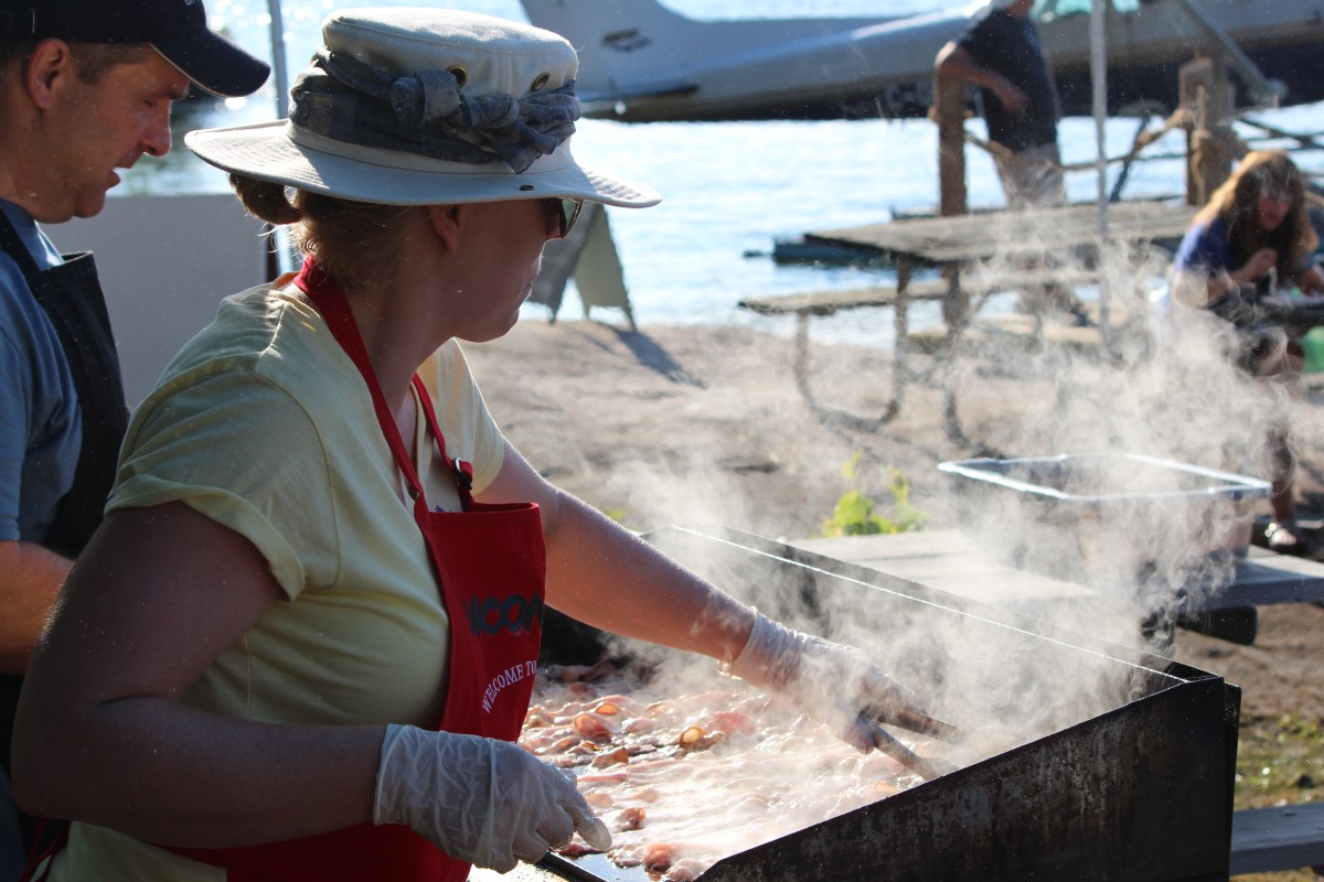 Cooking Bacon on Refugee Island Brockville