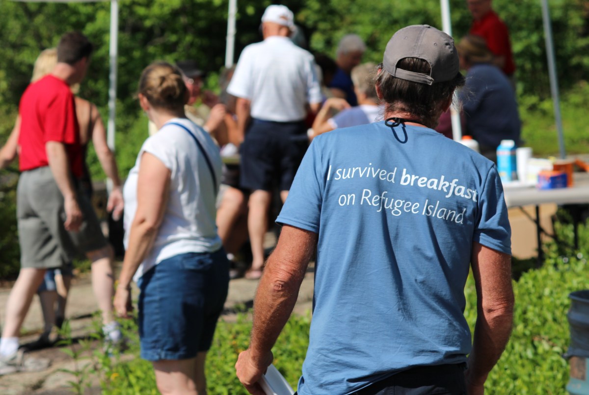 I Survived Breakfast on Refugee Island event tee